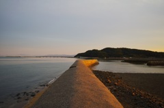 夕方の蓑島海岸から