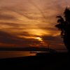 海と淡路と夕日