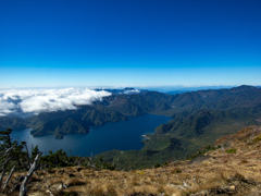 男体山山頂　中禅寺湖