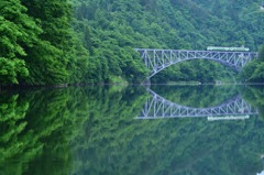 第一只見川橋梁の新緑
