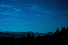 夜空と山