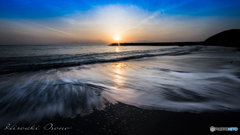 長者ヶ崎海水浴場からの夕景