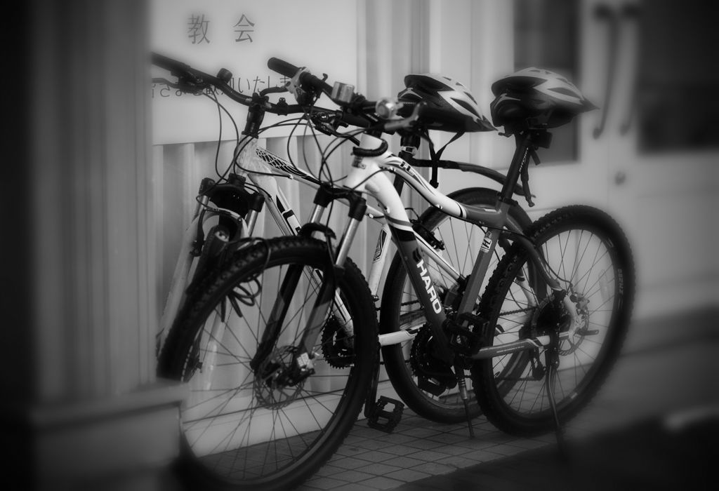 自転車で教会へ