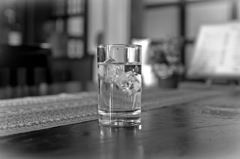 a glass of water 