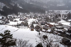 雪化粧中の白川郷