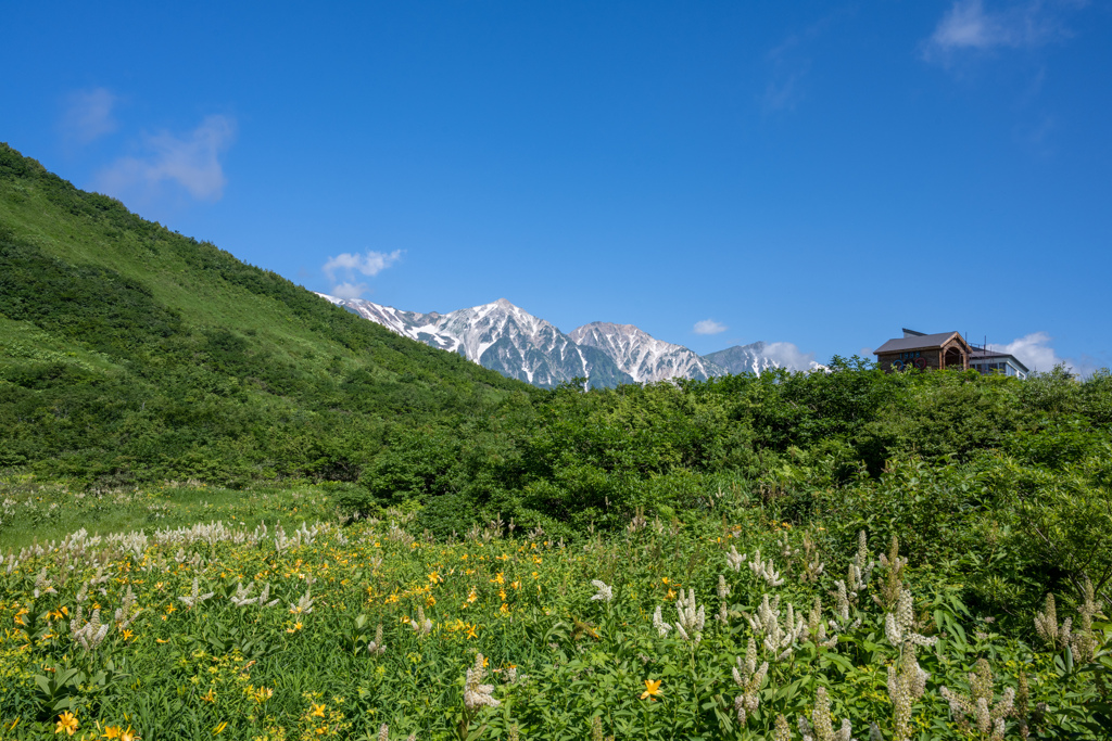 山小舎の灯