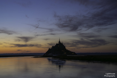 モンサンミッシェルの夕景