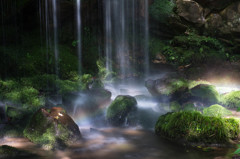 新緑の滝～虹色