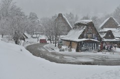 白川郷　冬景