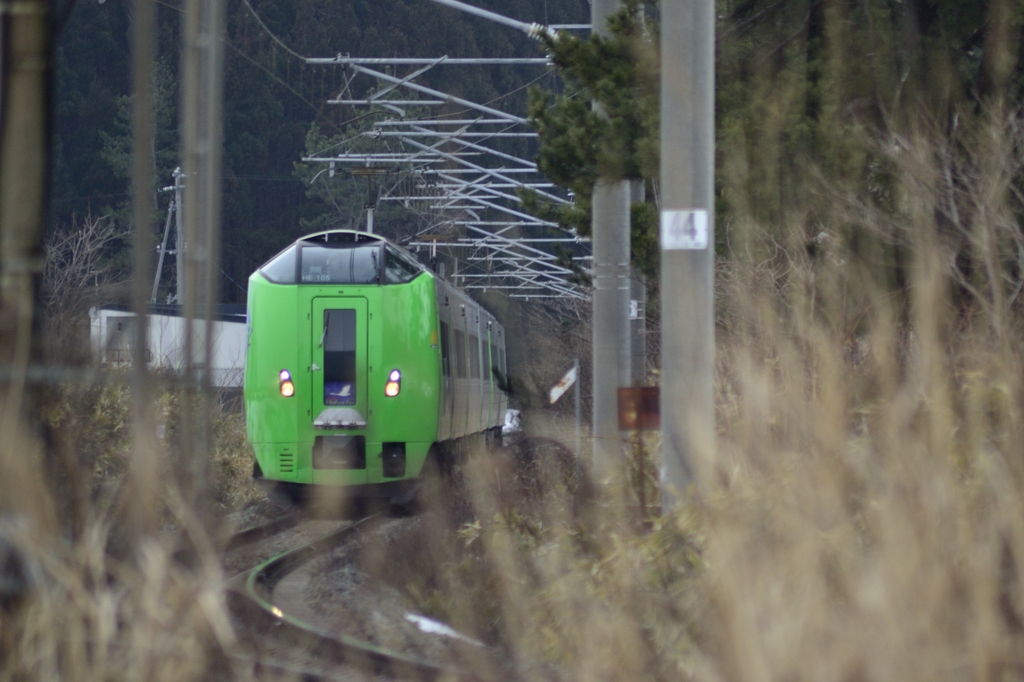 2015/02/22　スーパー白鳥　(木古内側から)2