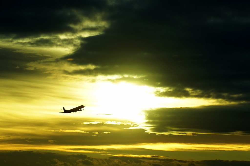 夕空を駆けるように