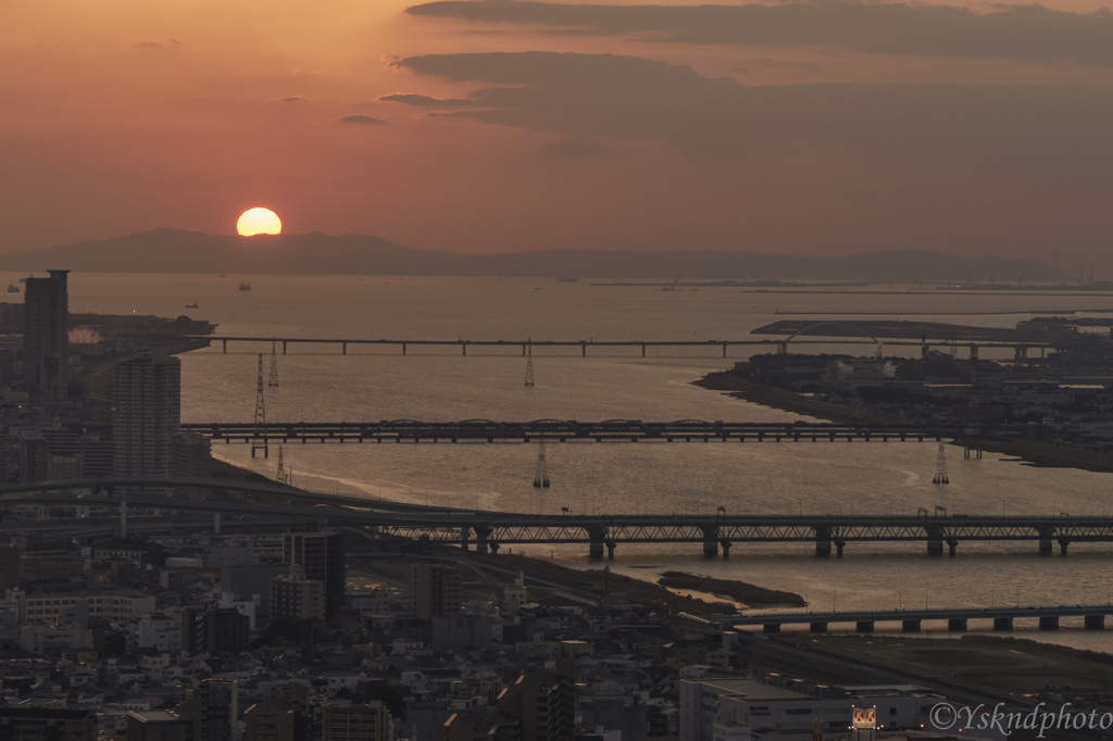 梅田の夕景