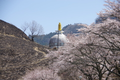 桜映えの仏舎利塔