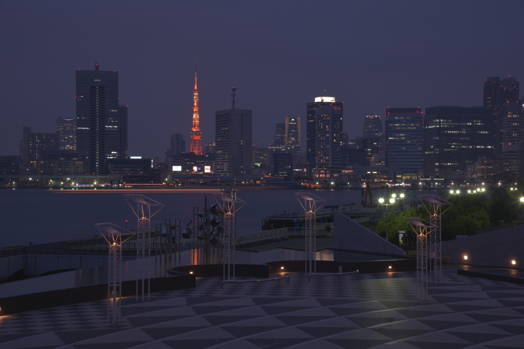 晴海埠頭の夜景　曇りでした