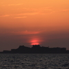 端島(軍艦島)に沈む夕日