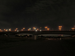 秋の夜空への丸子橋 秋の夜空への丸子橋
