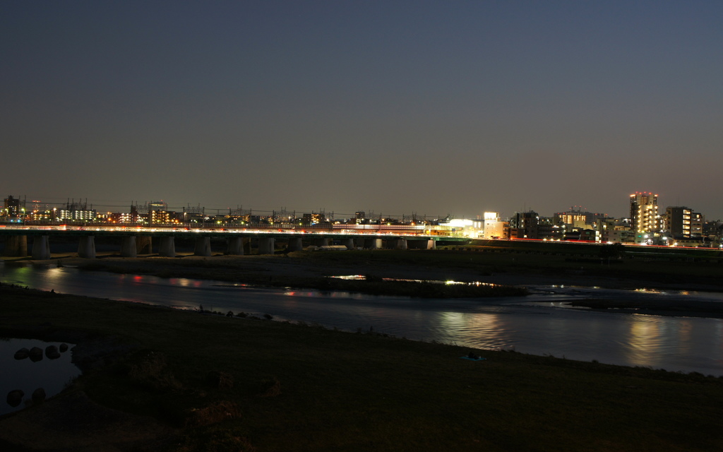 二子玉川夜景の多摩川 By 京浜多摩 Diary Id 写真共有サイト Photohito