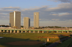 二子玉川ライズビルの夕焼け