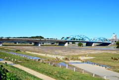 丸子橋付近の多摩川氾濫