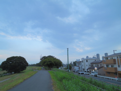 夕方でも蒸し暑い