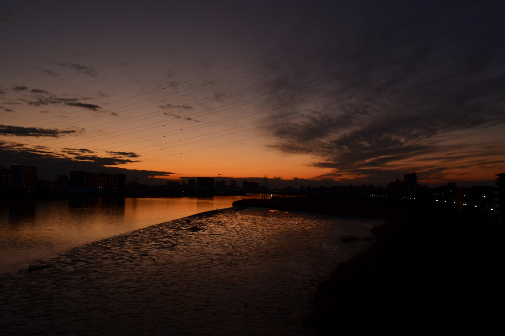 年末への夕焼け