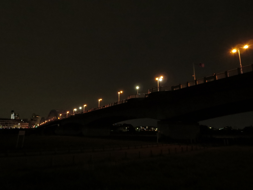 夜の丸子橋（デジカメでも撮影）