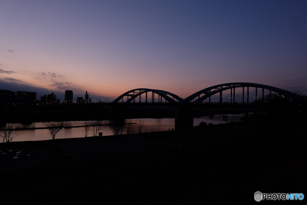 丸子橋の夕焼け
