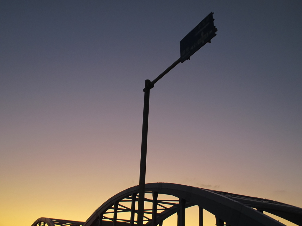 丸子橋の日没前