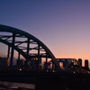 冬の黄昏の丸子橋
