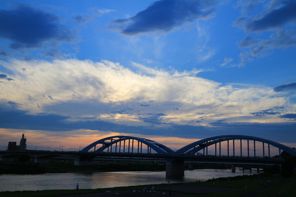 丸子橋「夏の夕焼け」