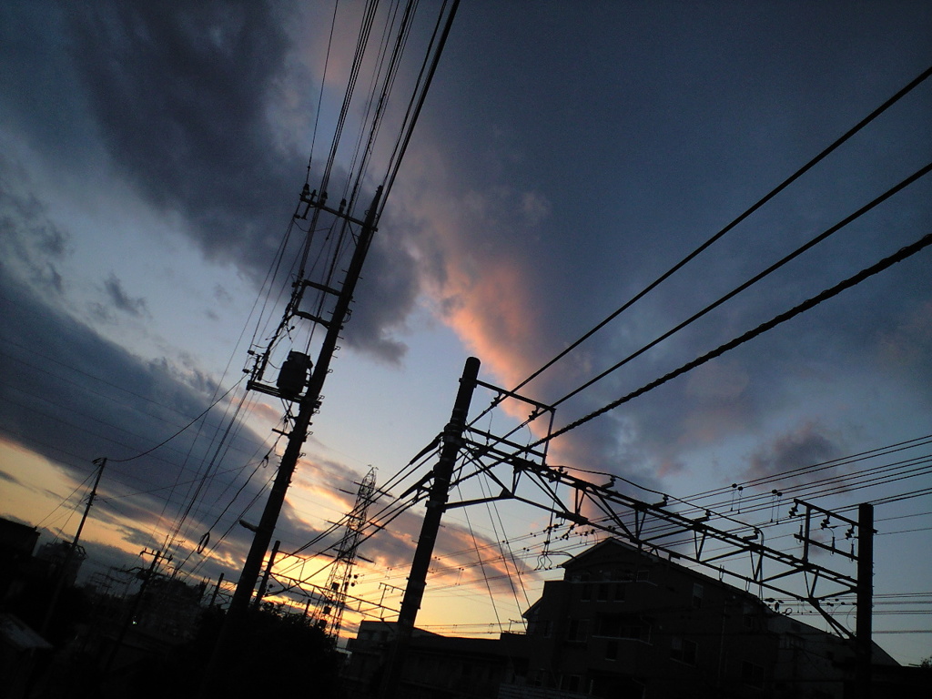 夕焼けのシルエット　