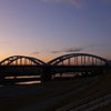 丸子橋の日没