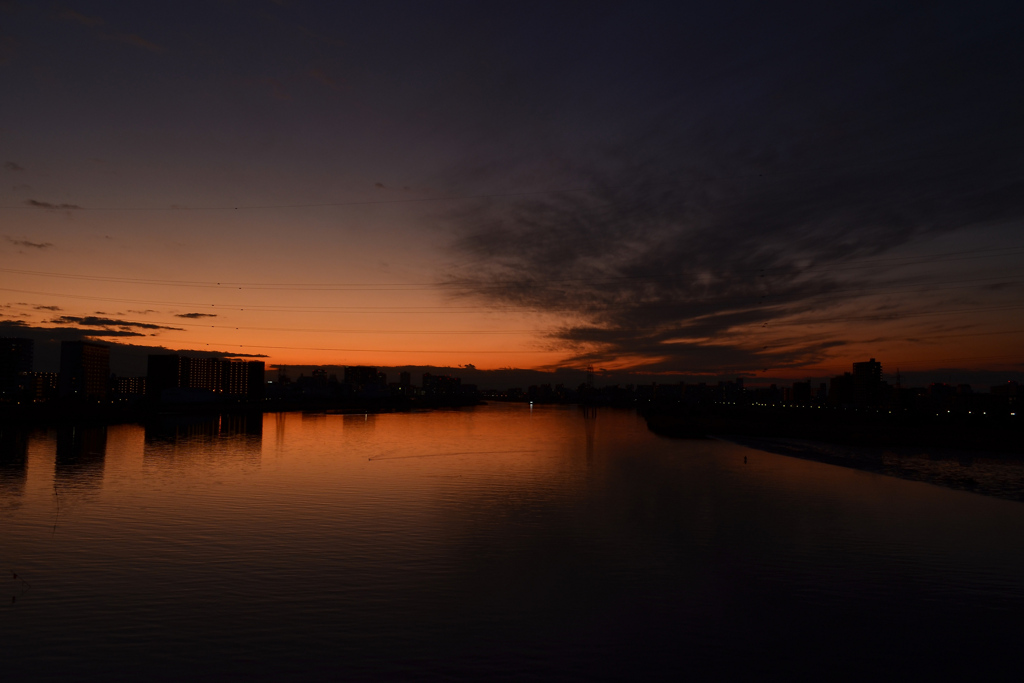 大師橋からの夕焼け