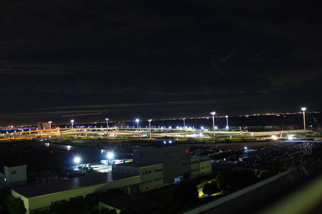 露出補正を明るくして夜景をアップ