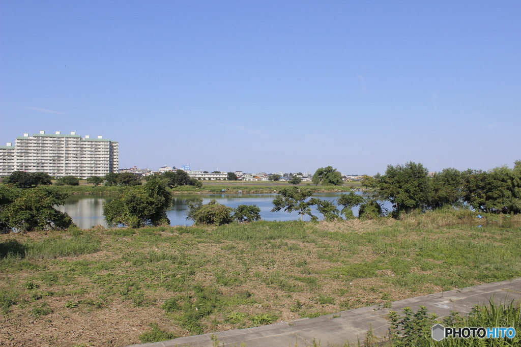 多摩川の登戸風景