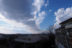 寒い冬の長い雲