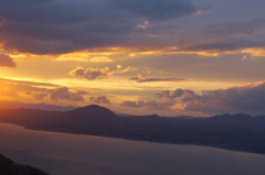 函館山の夕焼け日没前