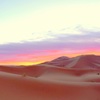 砂漠の朝焼け