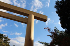 伊勢神宮にて。