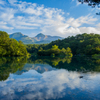 五色沼と磐梯山