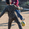 今日はサッカー対決
