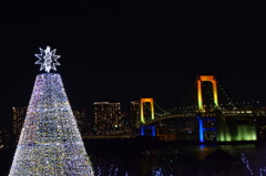 電装ツリーとレインボーブリッジ