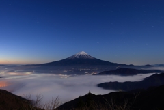 月夜と富士と雲海