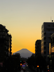 夕日をバックに・・・