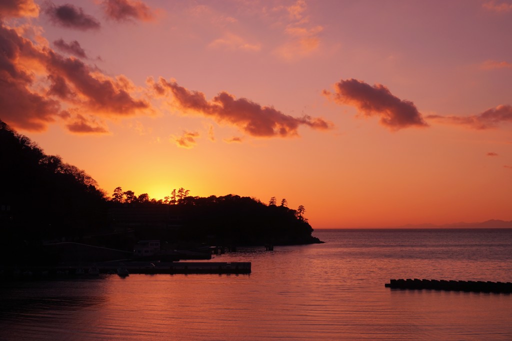 夕焼け土肥海岸