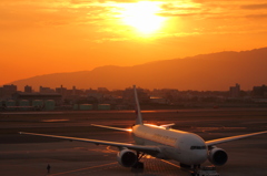 夕日の美しい伊丹空港