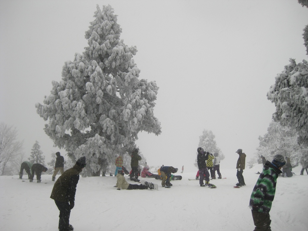 雪山のにぎわい