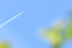 遠くの飛行機雲