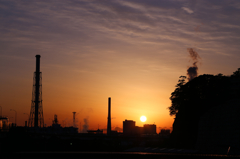 横浜根岸の夕暮れ    2014.1.11