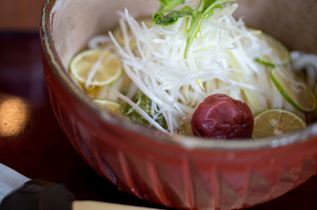 紀州梅と酢橘のおうどん